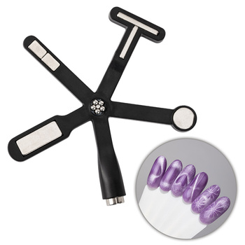Magnétiseur en forme d'étoile 6 en 1 pour « œil de chat » (cat eye) MollyNails, noir