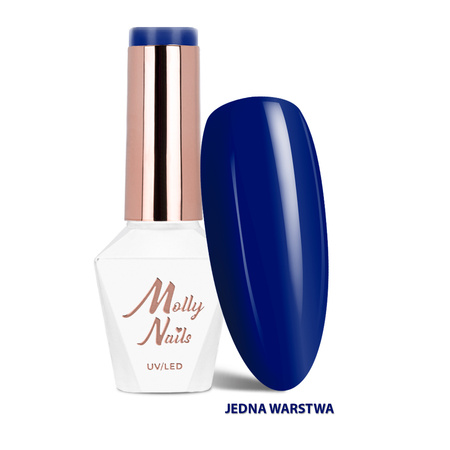 Гібридний лак LED/UV Gel Polish The Trend Edit № 306 Deep Navy MollyNails без HEMA/Di-HEMA, 8 г