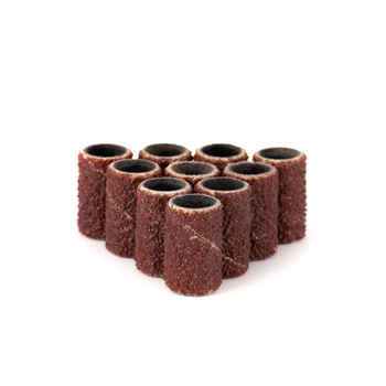 Cappucci per manicure e pedicure mandrini cappucci abrasivi cilindrici 6 mm grana 80 AlleMed marroni 10 pz.
