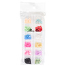 Schatulle mit Acrylblumen-Dekorationen von Molly Nails, Farbmix Nr. 1, ca. 300 Stück