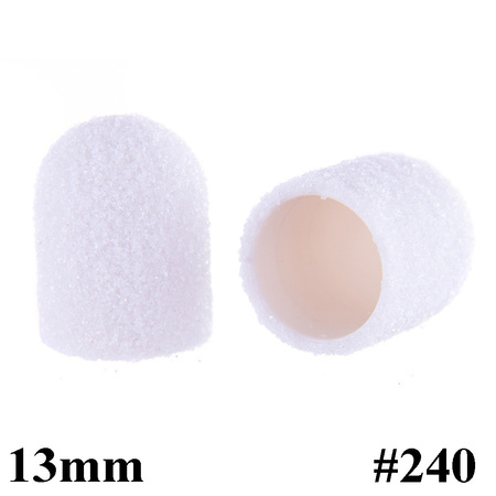 Capuchons pour pédicure 13 mm, grain 240, 100 pièces, ABS Podo AlleMed, blanc