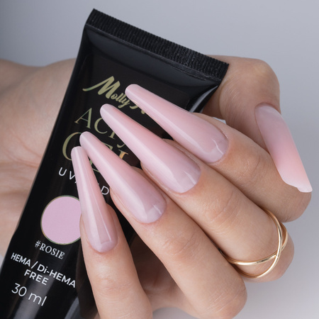 Akrylożel Polygel żel budujący do przedłużania AcrylGel Molly Nails HEMA/Di-HEMA Free Rosie 30 ml