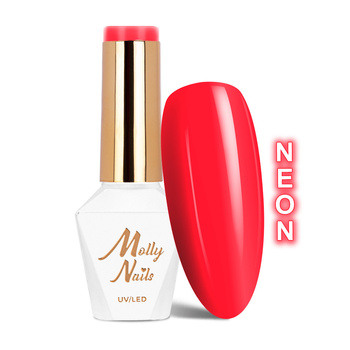 Vernis hybride Molly Nails Neons Neon Red sans HEMA/Di-HEMA, 8 g, n° 77