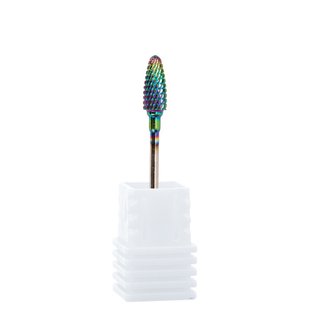 Fresa profesional de cobalto-tungsteno con acabado iridiscente, modelo Flame M 3/32" n.º 3