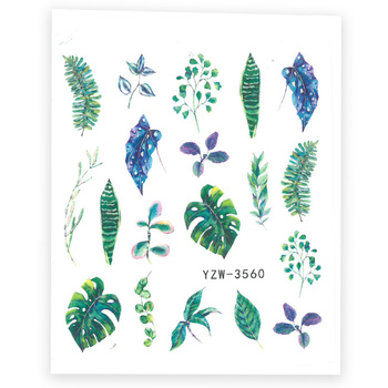 YZW-3560 Leaf Water Decals for Nails