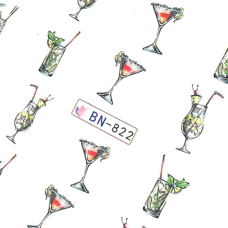 Autocollants à l'eau pour les ongles « Cocktail » BN-822
