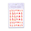Adhesivos para uñas finos y autoadhesivos con motivos de llamas y fuegos, n.º 1069, rojos