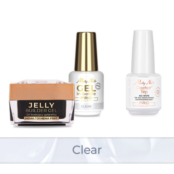 Molly Nails PRO MATCH SYSTEM 2+1 Clear 2 builder gels + Doctor Top 15g