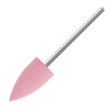 Fresa in gomma rosa a fiamma con gambo argentato G1020K