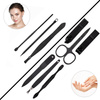 Set of 9 cosmetic accessories for manicure, pedicure, and eyebrow shaping in a cork case - CC044