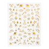 Adhesivos finos para uñas con motivos navideños CB-149 dorados