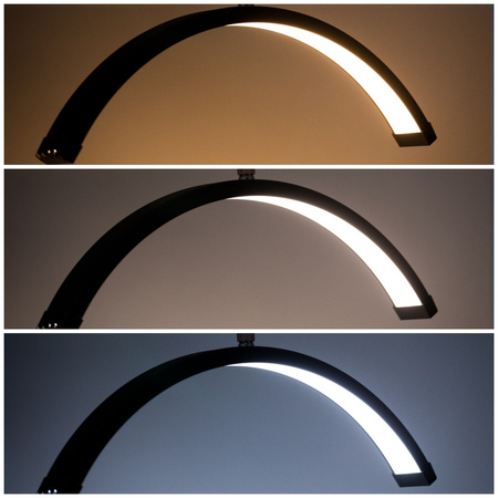 Lampada cosmetica a LED ad arco da 45 W, da pavimento, senza ombre, nera HQ-U28
