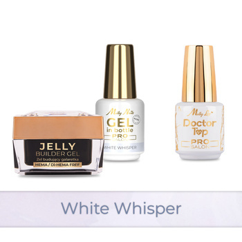 Molly Nails PRO MATCH SYSTEM 2+1 White Whisper 2 builder gels + Doctor Top 15g