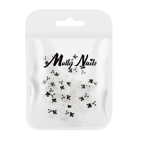Adornos para uñas con ositos en 3D de Molly Nails, transparentes, 20 unidades