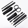 Set di 9 accessori per la cura delle unghie, la pedicure e la modellatura delle sopracciglia in astuccio di sughero - CC044