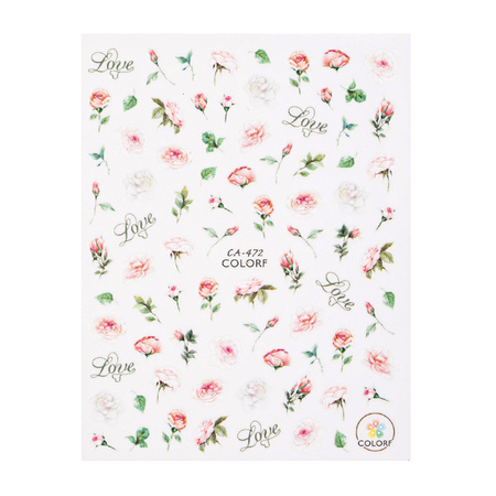 Adhesivos para uñas con rosas de San Valentín CA-472