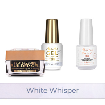 Molly Nails PRO MATCH SYSTEM 2+1 White Whisper 2 Aufbau-Gele + Doctor Top 15 g