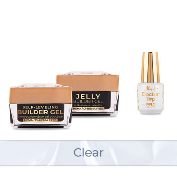 Molly Nails PRO MATCH SYSTEM 2+1 Clear: 2 geles de base + Doctor Top 15 g