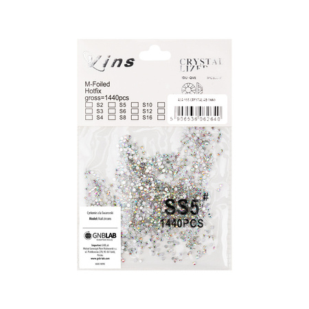 Glas-Strasssteine für Nägel SS5 Crystal AB ca. 1440 Stück pro Packung