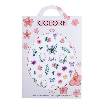 Autocollants pour ongles fins en forme de fleurs CA-421