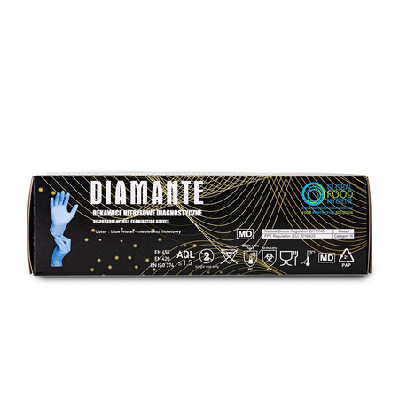 Одноразові нітрилові діагностичні та захисні рукавички Diamante, розмір S, синьо-фіолетові, 100 шт.