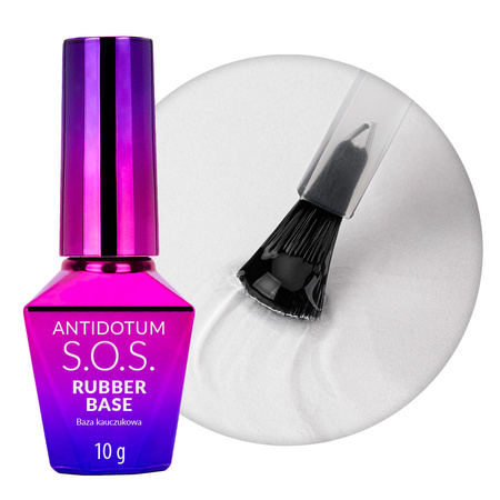 Rubber base for flexible nails, manicure, pedicure, for attaching decorations S.O.S. Antidote Molly Nails Clear 10g