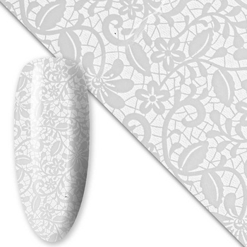 Lámina de transferencia para uñas, 80 cm, blanca, n.º 13