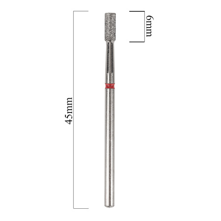 Fraise diamantée cylindrique rouge, à coupe douce