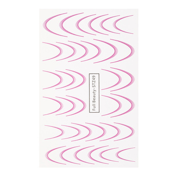 Wassertransfer-Aufkleber für die Nägel mit Farbverlauf / French / Ombré / Französische Smile-Linie, 34 Stück, rosa, STZ49