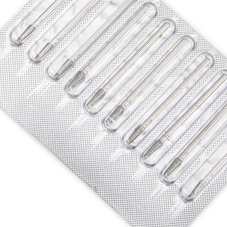 Jeu de fraises diamantées coniques L01610D-B, 10 pièces