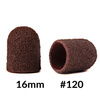 Schleifkappen für die Pediküre mit Baumwollkern, 16 mm, Körnung 120, braun, AlleMed, 10 Stück