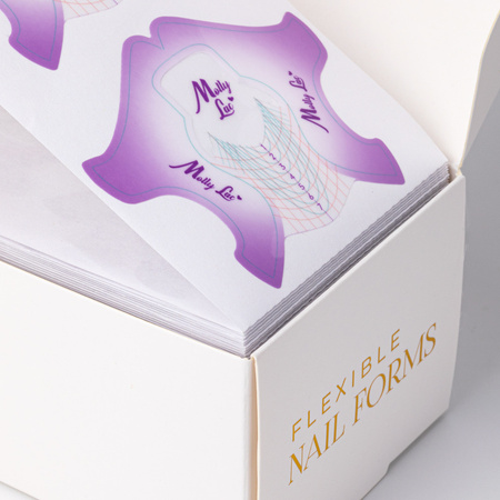 Gabarits en plastique pour l'extension des ongles, pour gel et acrylogel, MollyLac Flexible, violets, 500 pièces