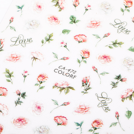 Adhesivos para uñas con rosas de San Valentín CA-472
