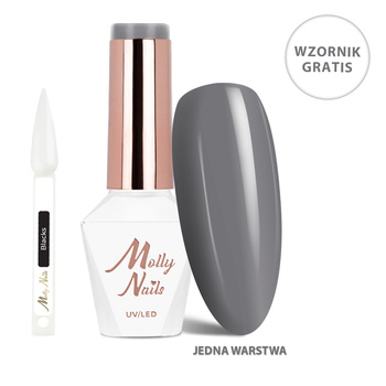 Vernis hybride LED/UV Gel Polish The Trend Edit n° 307 Steel MollyNails sans HEMA/Di-HEMA 8 g + nuancier Blacks OFFERT