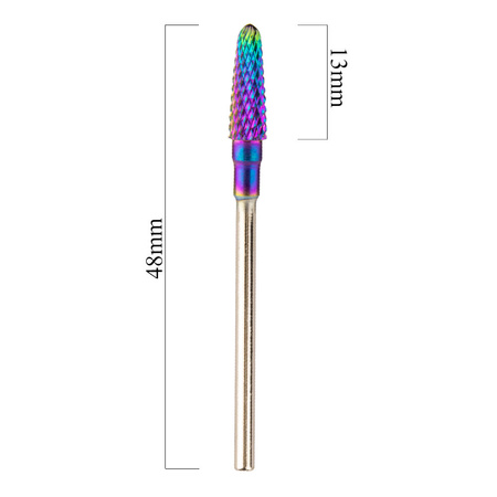 Fraise professionnelle en cobalt-tungstène, modèle « arc-en-ciel », Small cone bit M 3/32" n° 8