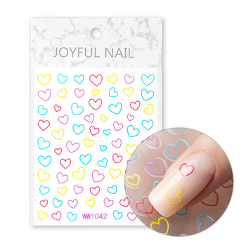 Adhesivos para uñas finos y autoadhesivos con forma de corazones WW1042