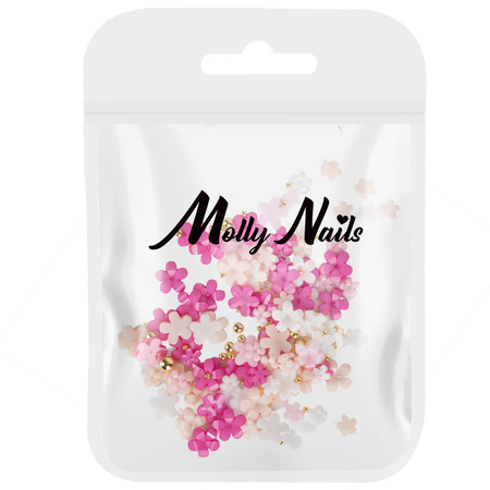 Nageldekorationen: Acrylblumen + Kugeln von Molly Nails, Farbmix, 150 Stück, Nr. 1