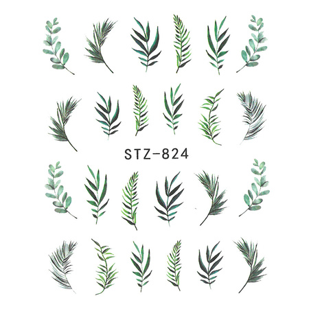 STZ-824 Leaf Water Nail Stickers