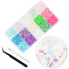 Box with decorations: bows, flowers, rhinestones BKHZ-008
