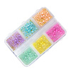 Colorful pearl beads for nail art in a case