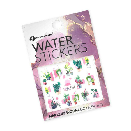 Naklejki wodne do paznokci rośliny BN-1763