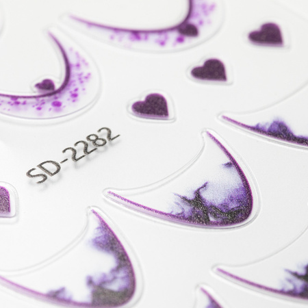 Self-adhesive nail stickers 5D/French/French smile line 20 pcs purple SD-2282