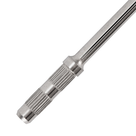Tige de support en acier pour capuchons abrasifs de 38 mm, argentée, avec dentelures
