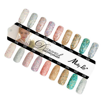 MollyLac-Farbmuster „Crushed Diamonds“ – glänzend und matt, 9 Farben