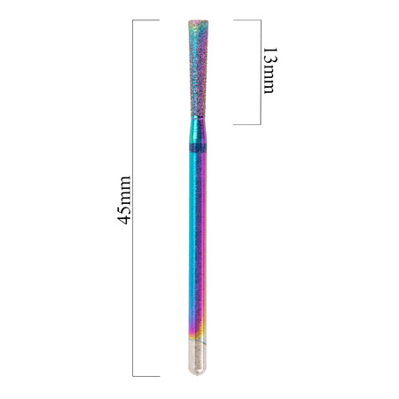 Fraise diamantée Unicorn arc-en-ciel, étroite et biseautée, n° 13