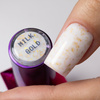 Base caoutchouc laiteuse avec des paillettes dorées « Flakes Rubber Base Milk&Gold » MollyLac, sans HEMA/Di-HEMA, 10 grammes