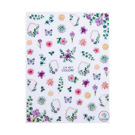 Thin self-adhesive flower nail stickers CA-421