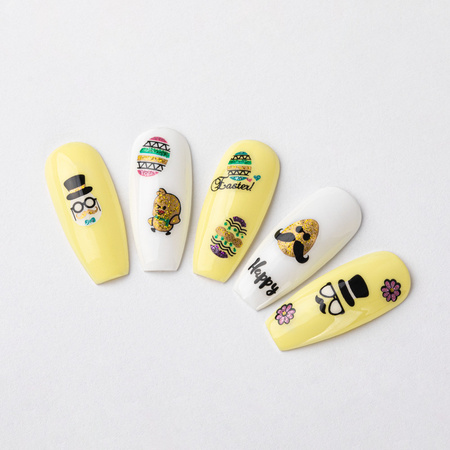 Autocollants 3D pour ongles pailletés de Pâques BLE 1058D
