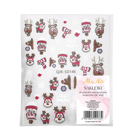 Autocollants pour ongles de Noël Molly Nails QJK-5D146