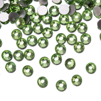 SS10 Peridot glass nail rhinestones, approx. 50 pcs.